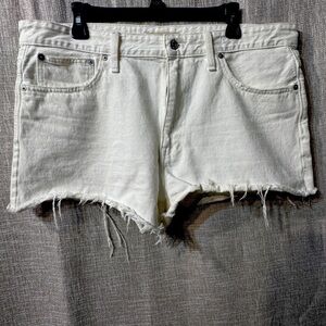 Madewell Relaxed Denim White Shorts - size 31-cutoffs